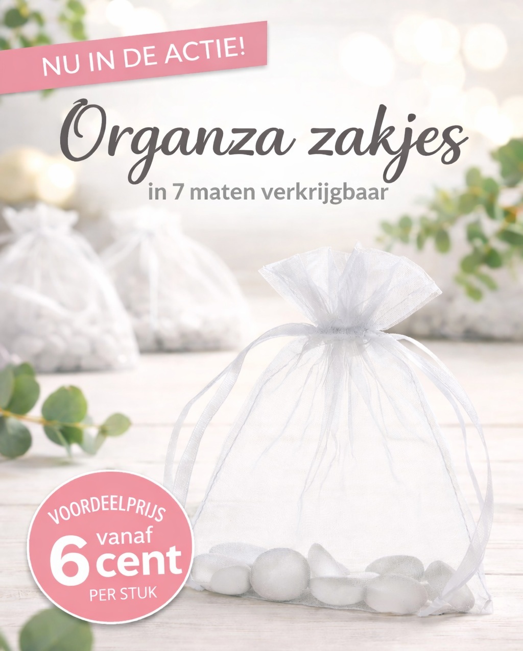 AKTIE Organzazakjes, 7-maten, kl. wit