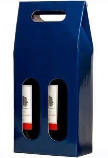 Wijndoos 2-fles Vensters 18x9x38cm (BxDxH) 3-kleuren